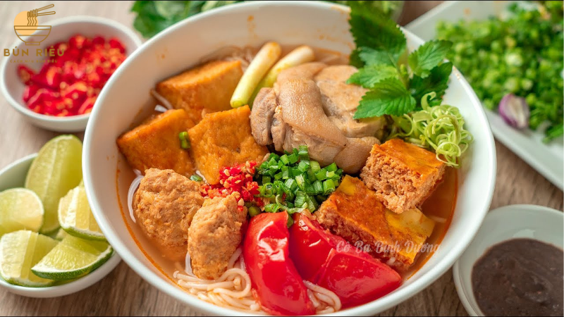 cách nấu bún riêu cua đơn giản